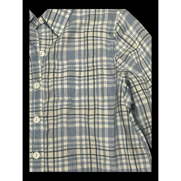 LL Bean Shirt Women XSmall Blue Flannel Sherpa Fleece Lined Snap Up Hike Shacket - Picture 4 of 5